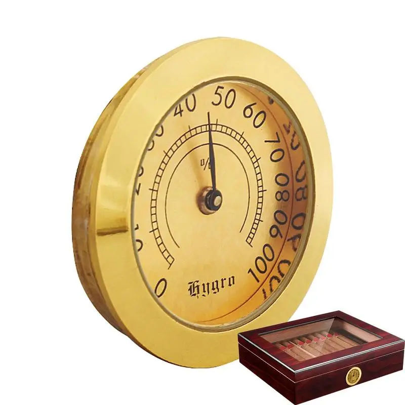 

Humidor Hygrometer Round Analog Humidor Humidity Gauge With Back Magnet 37mm Mechanical Hygrometer For Cigars Box High Accuracy