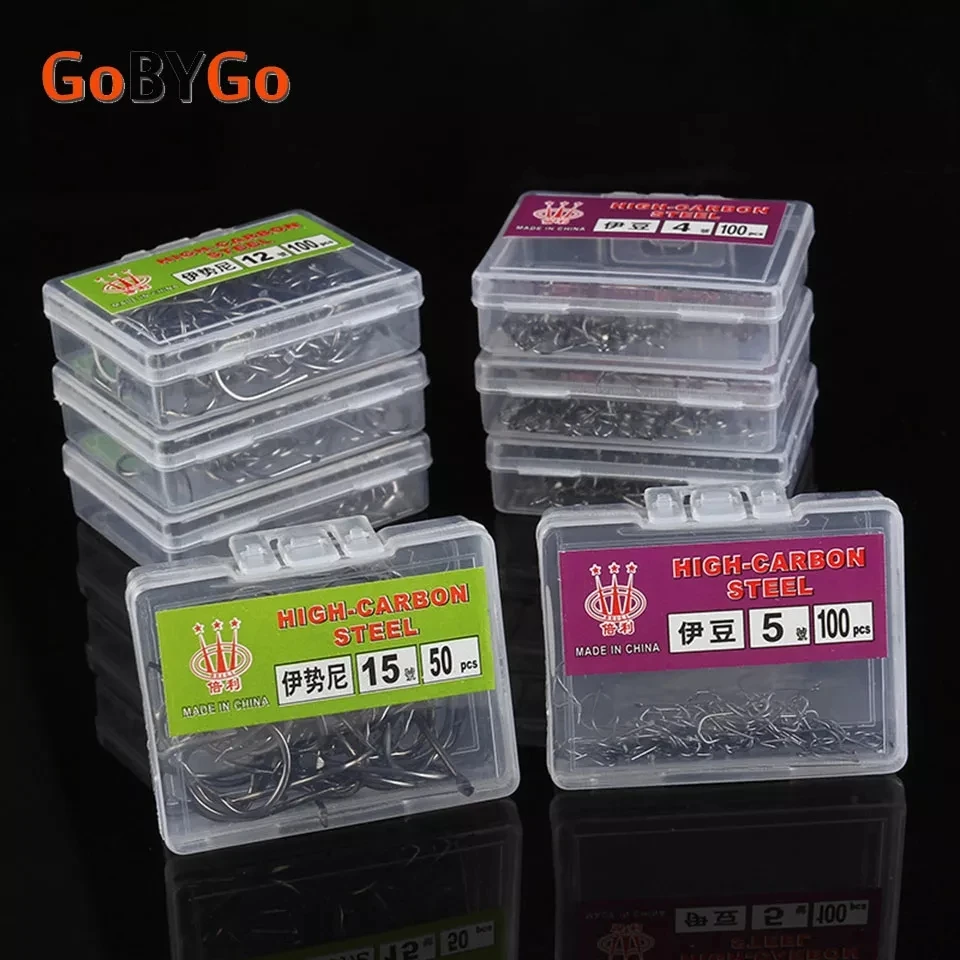 GoByGo New 1#-15# Fishing Barbed Hook High Quality Brand Carp Fly Fishing Tackle Accessories Sea Stream Hooks