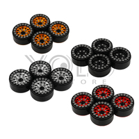 4PCS 1.0 Inch Aluminum Alloy Beadlock Wheel Hub Rims For RC Crawler Car Axial 1/24 SCX24 AX24 1/18 TRX4M Wheels Upgrade Parts