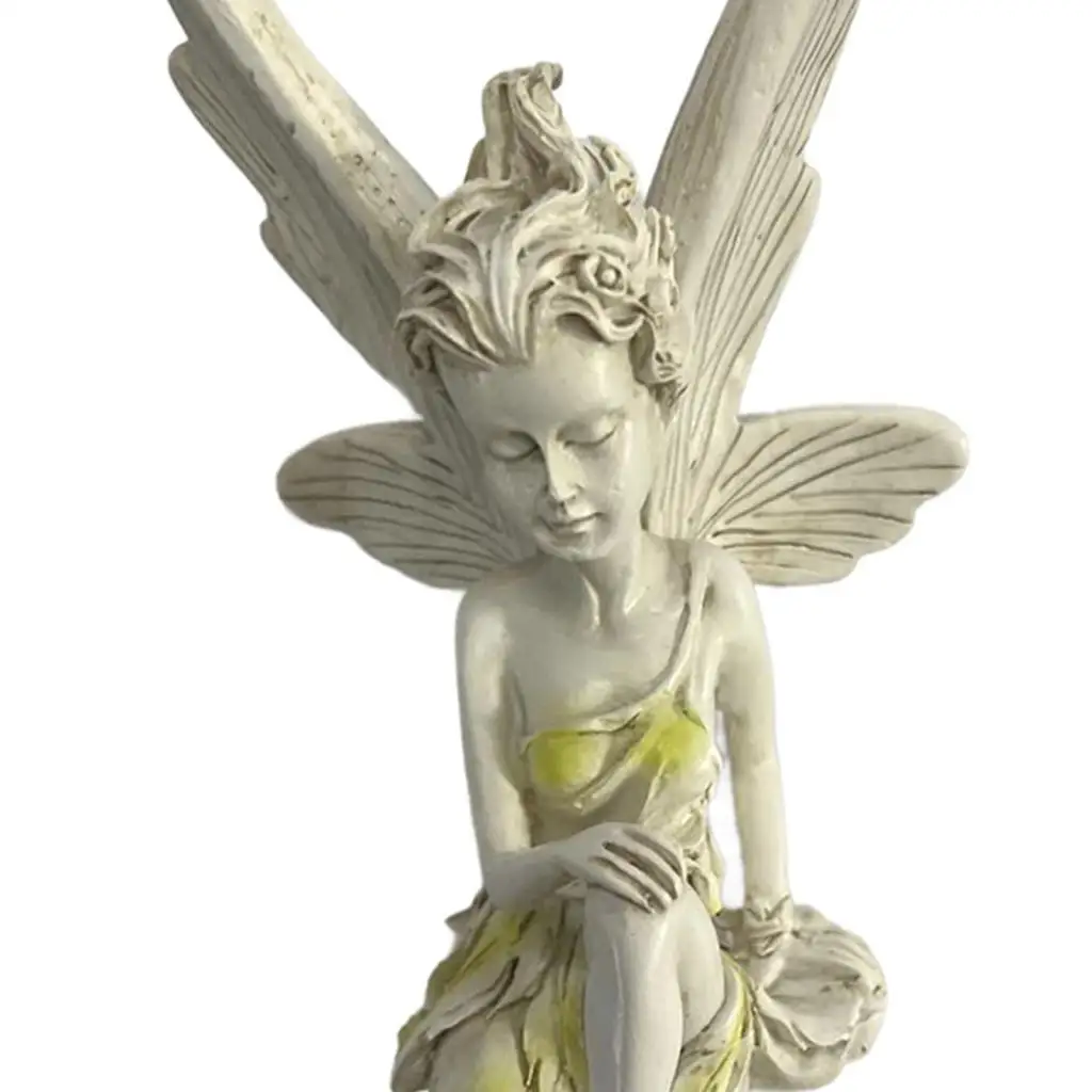 Charming Garden Fairy Figurine Lawn Statue 7'' Sculpture Housewarming Gift