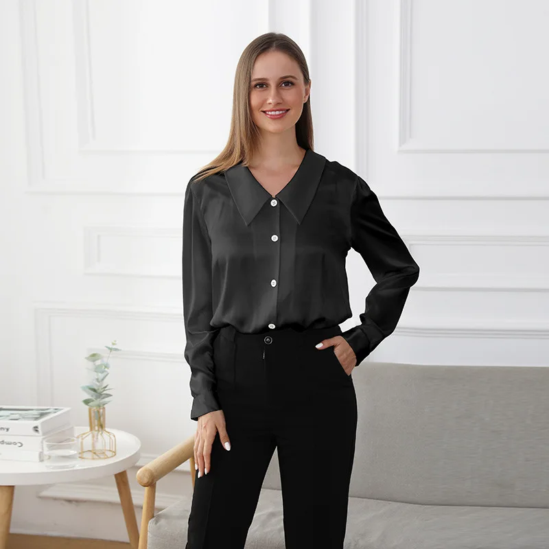 

Basic Long Sleeve Silk Shirt