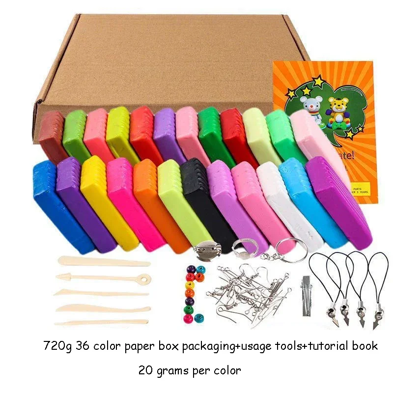 Polymer Clay 24/36/50 Colors,Modeling Clay Starter Kits for Kids, Oven Baked Model Clay with Sculpting Tools