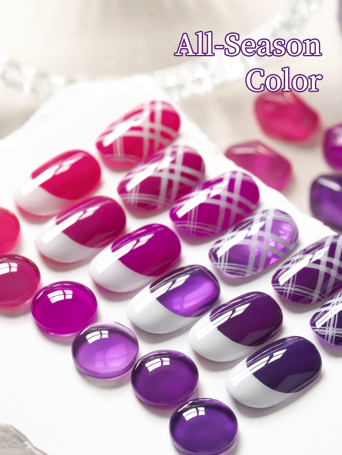 XEIJAYI, 6 uds., 15ml, juego de Esmalte de uñas en Gel, Kits de Esmalte de Gel UV semipermanente rosa y morado, todo para Kit de manicura, Vernis LED UV para remojar