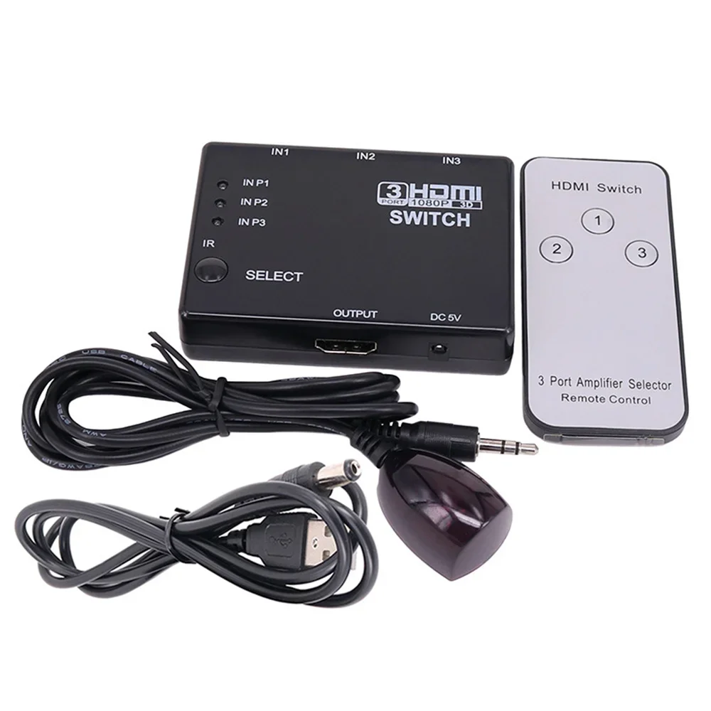 HDMI-Compatible Switch 3 Port 4K*2K Switcher Splitter Box Selector 3x1 Ultra HD Video 1080P for DVD HDTV Xbox PS4