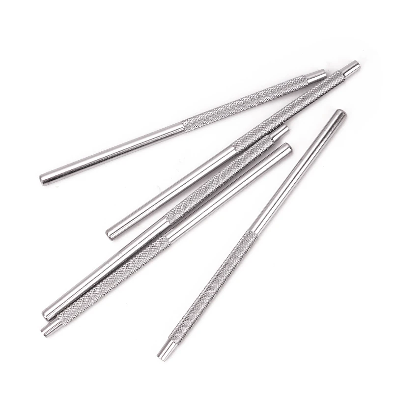 3pcs Dental Mirror Handle Stainless Steel Mouth Mirror Reflector Applying Handle ﻿Detachable Universal Handle Dentist Lab Tools