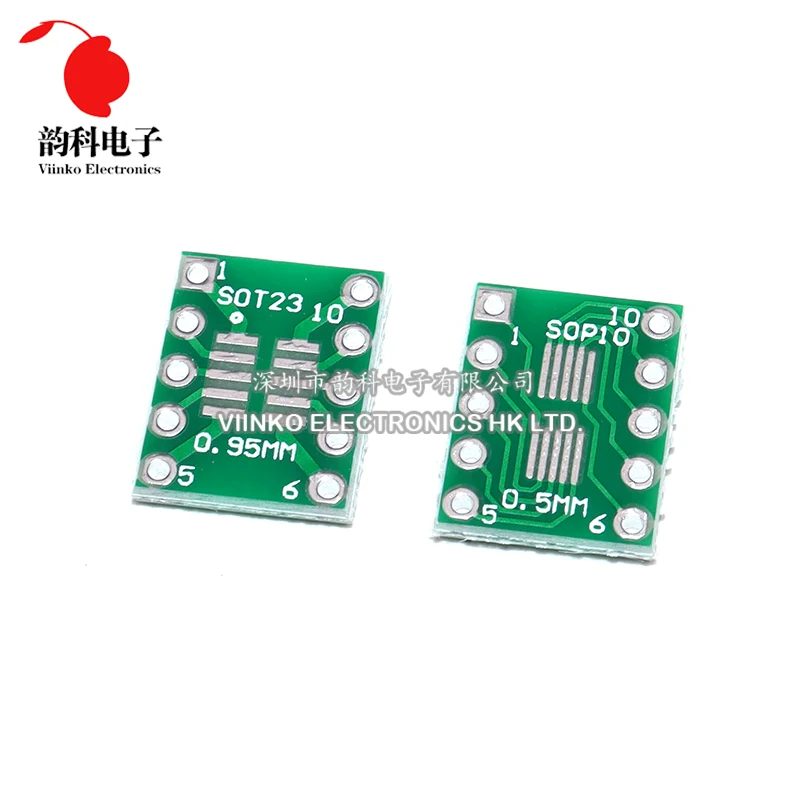 10PCS SOT23 MSOP10 UMAX to DIP10 Transfer Board DIP Pin Board Pitch Adapter
