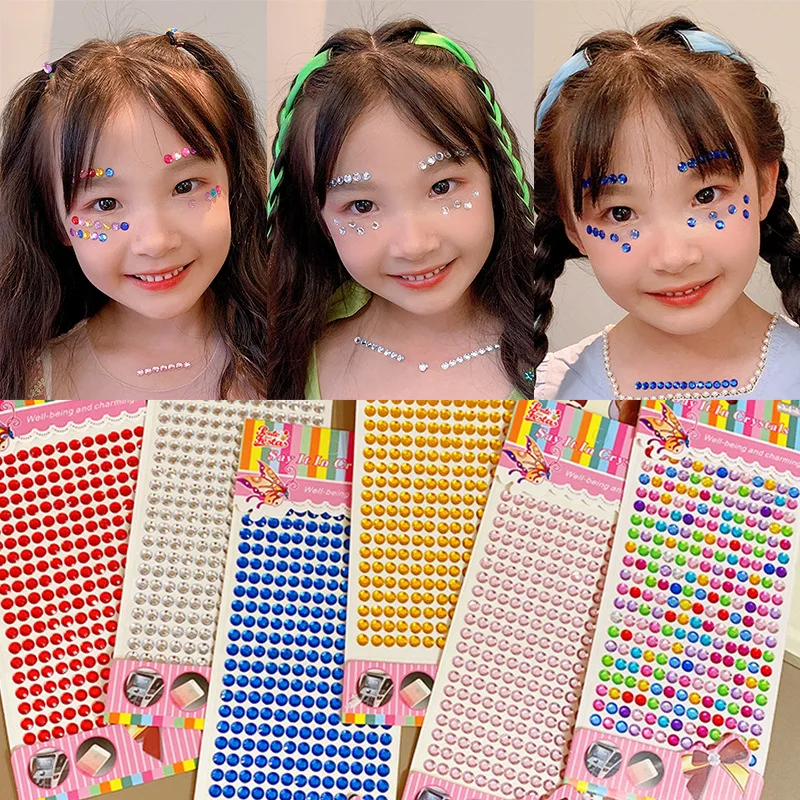 

Coloured Diamond Eye Corner Stickers Children's Make-up Face Stickers Girls' Toys Crystal Stickers Diamond Stickers Girls' Gemst