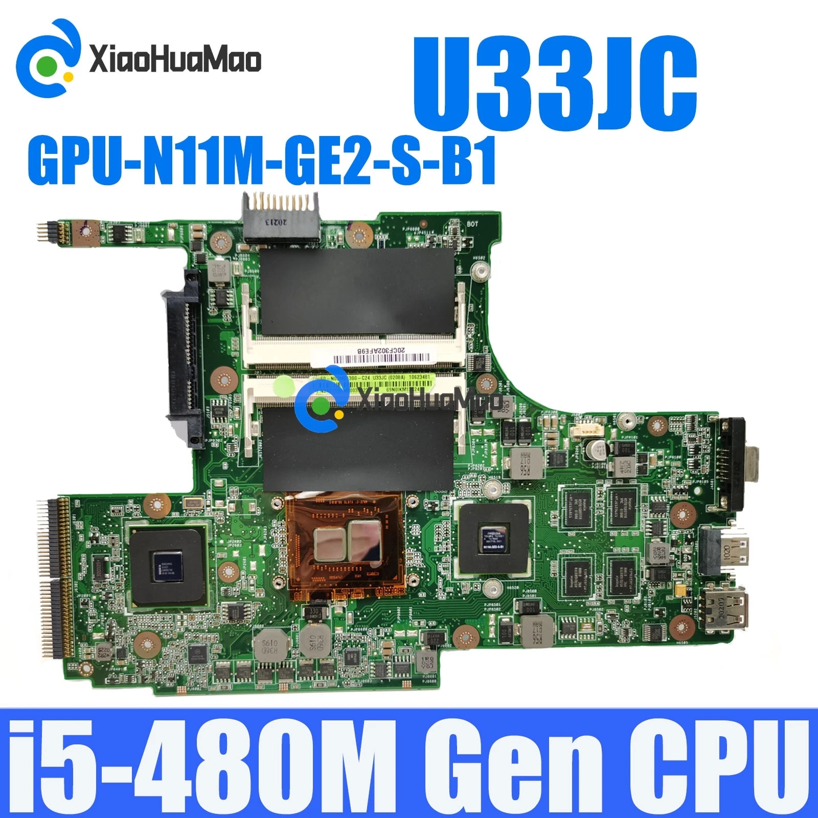 

U33JC With i5-480M CPU N11M-GE2-S-B1 GPU Notebook Mainboard For ASUS U33JC U33J Laptop Motherboard Fully Tested OK