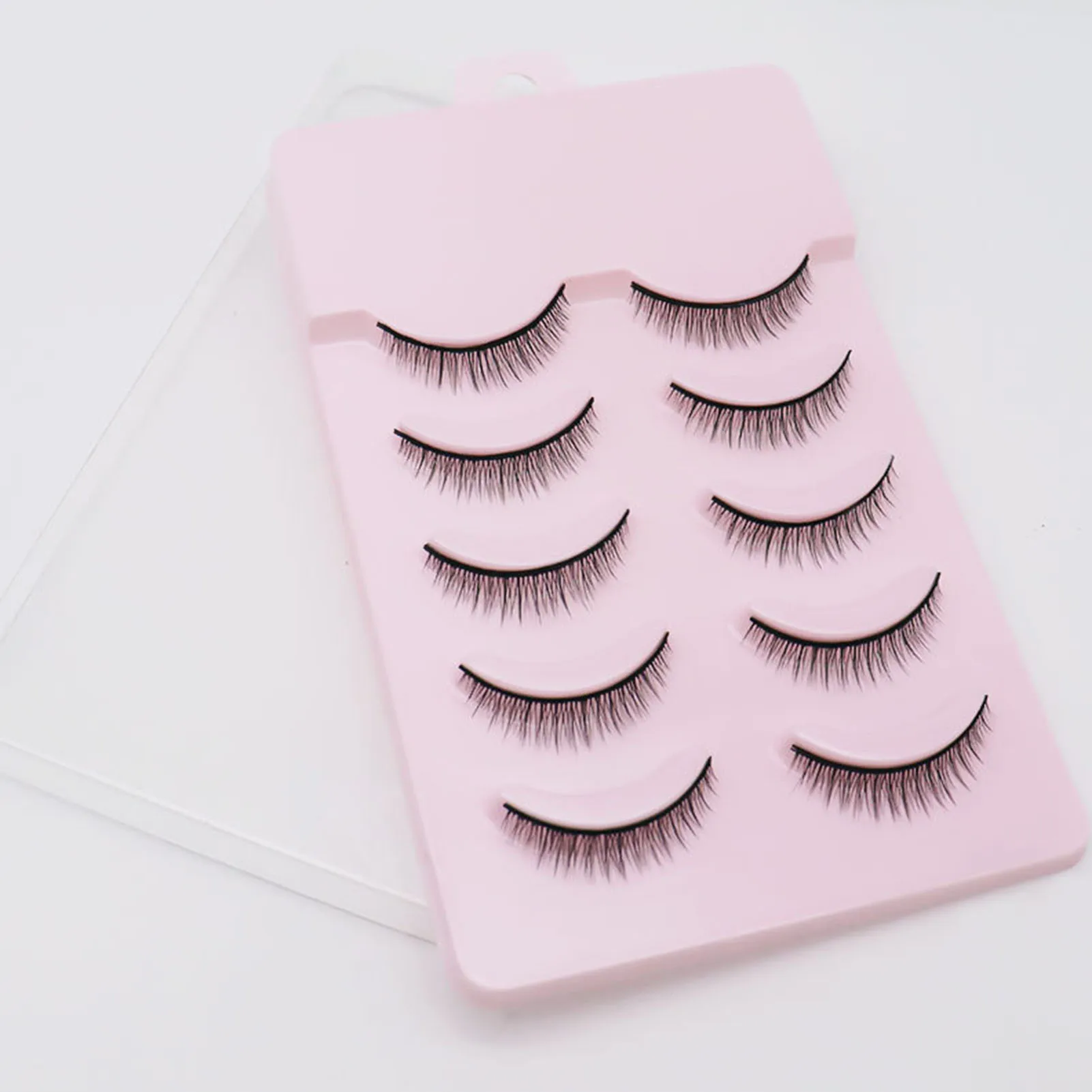 5 Paar Wimpers Wimpers Zwarte Piekerige Wimpers Pluizige Volume Korte Lash Strips Voor Vrouwen En Meisjes Make-Up Diy