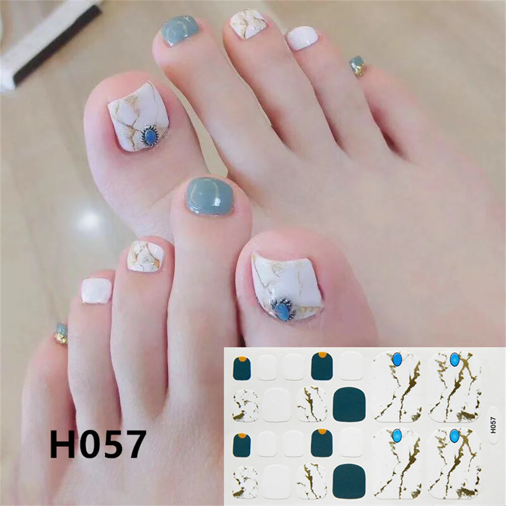 Adesivi per unghie dei piedi Manicure New Toe Care High Gloss Nail Art adesivi rimovibili per unghie dei piedi prodotti finiti estate Design unico