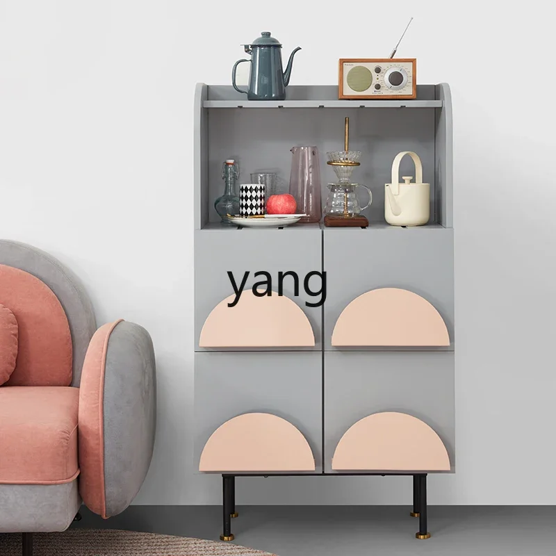 LTT Italian light luxury paint dining side cabinet creative art entrance locker simple storage wine cabinet