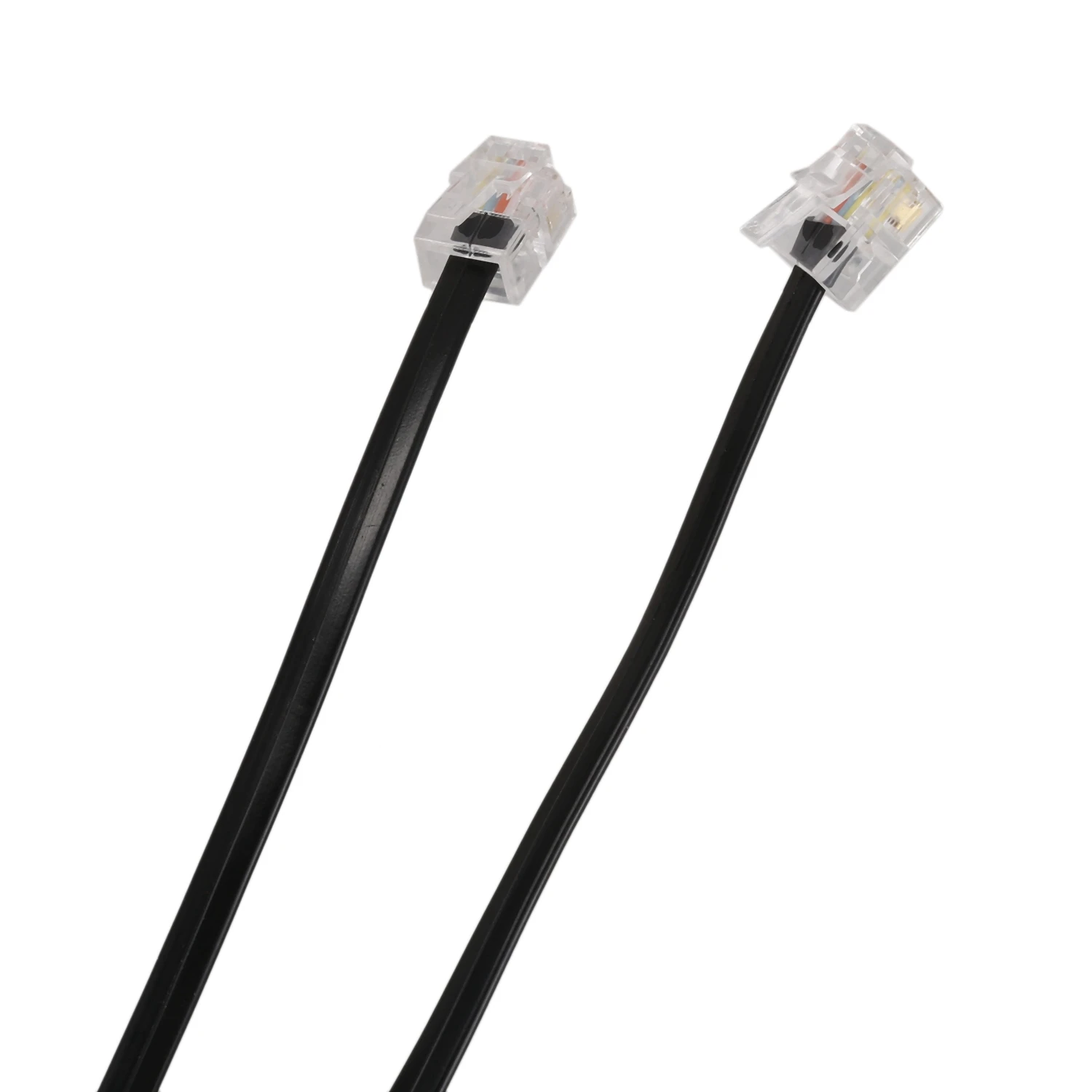 Qoekacy Cavo RJ11 6P4C Per Telefono E Modem ADSL – 5 Metri, Nero, Connettori Maschio, Plastica