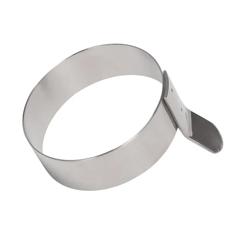 A02M-12 Pcs Egg Frying Rings Stainless Steel Omelette Model Pancake Rings Circle Round Fried Poach Mould With Handle S