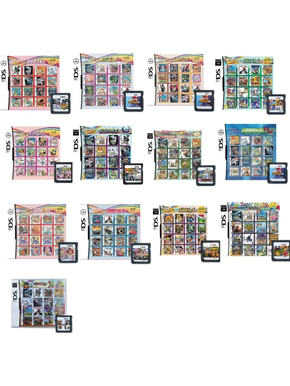 Hoge kwaliteit videogamekaart Multi Games 4300 in 1 compilatie DS NDS 3DS 3DS NDSL Game Cartridge Card Handheld Player (R4-kaart) - afbeelding 2