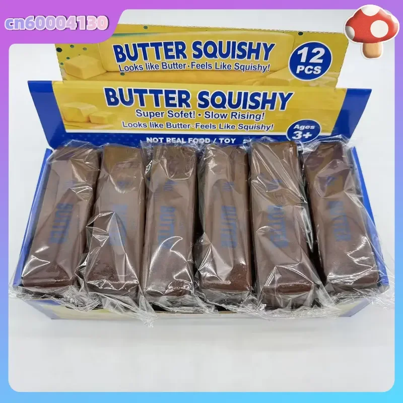 12個入り-箱-チョコレートバタースティック＆チョコレートバー-スクイッシーおもちゃ-スローライジングpu-ストレス解消-減圧グッズ-大人向け