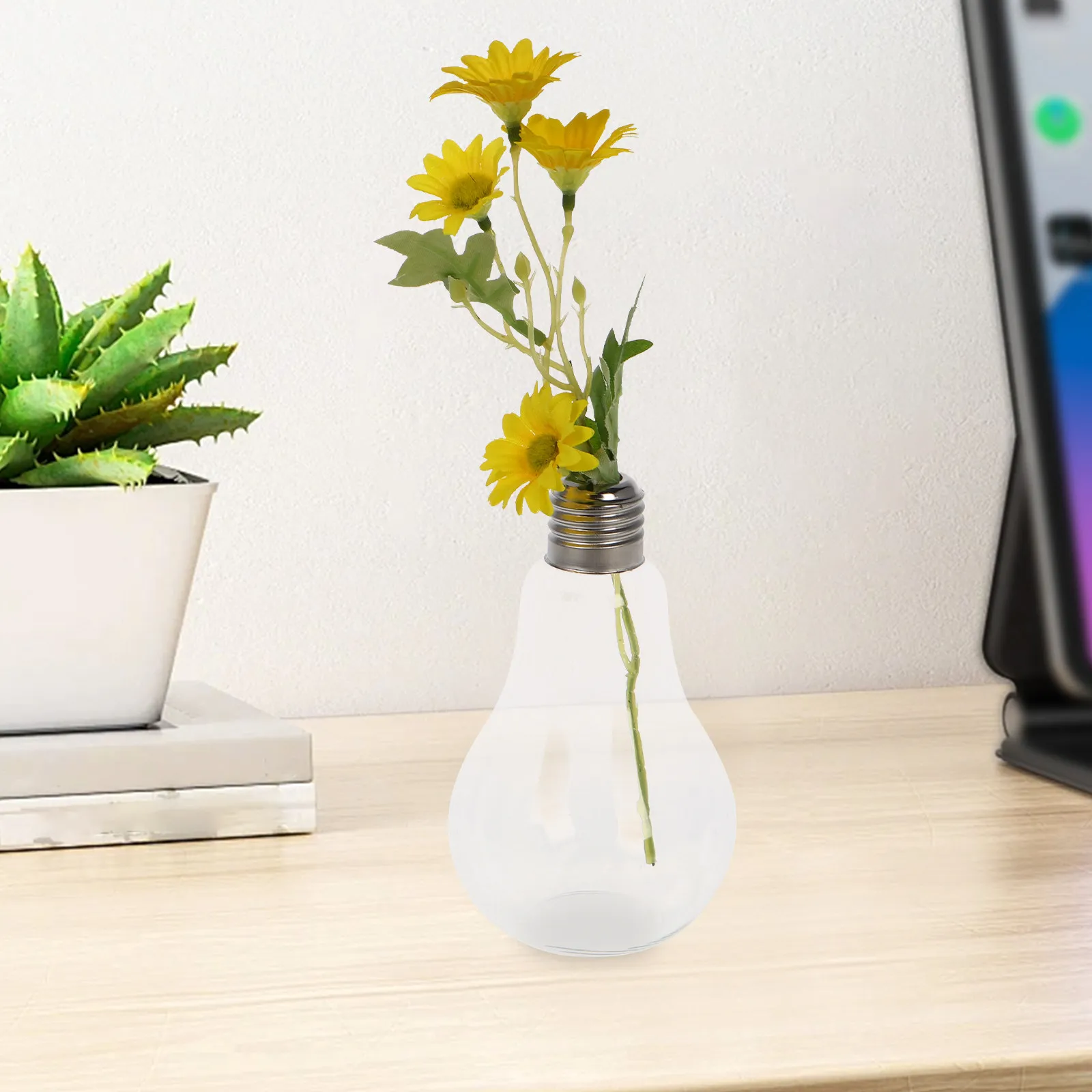 2Pcs Vintage Light Bulb Glass Vase Hydroponic Planter for Mini Hyacinth Air Plants Hanging Terrarium Decor Living Room Bedroom