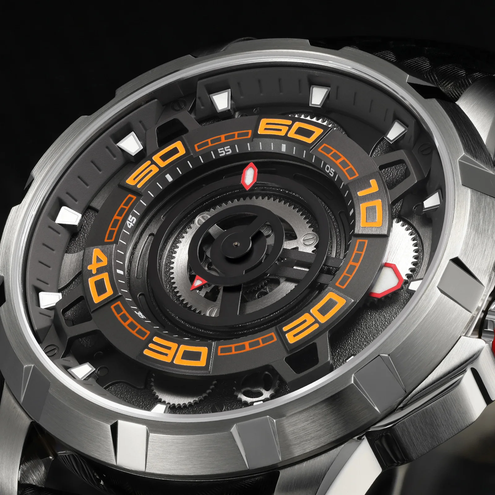 BERNY Automatic Skeleton Watch For Men 3D Dial 5ATM Luminous Sapphire 316L Steel MIYOTA 82S0 Mechanical Top Luxury Men's Watches