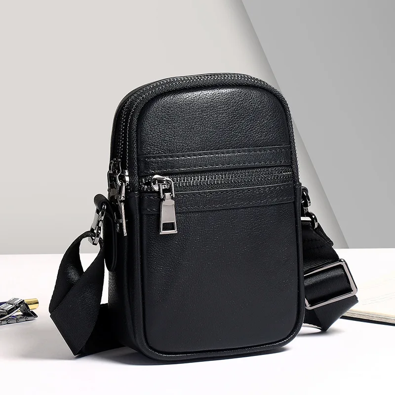 Top Layer Cowhide Lightweight Genuine Messenger Luxury Leather Briefcases Men High-end Large Capacity Men's Shoulder Crossbody