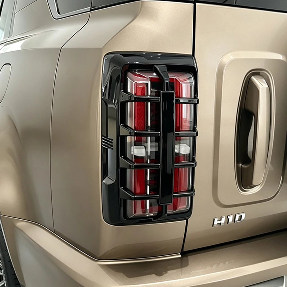 Car Taillight Cover Headlight Protective Cover Scratch Resistant Wear-resistant Black Warrior Front Lampshade For GWM Haval H10