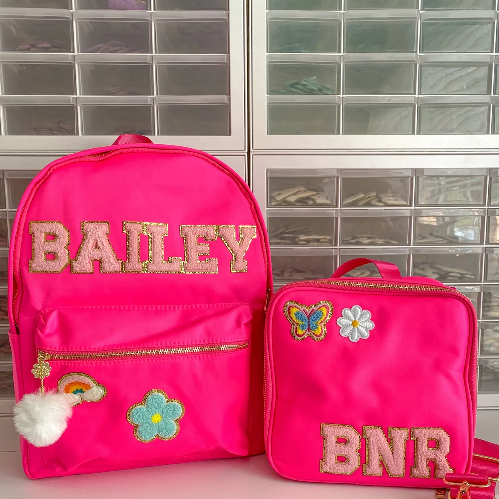 

Hot Pink Fashion High Quality Luxury Waterproof Nylon Backpacks Ladies Casual Daypack School Bags Kids Book Backpack