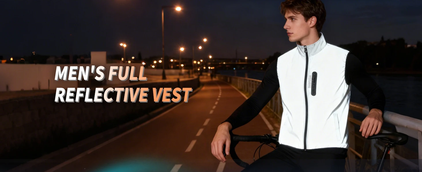 WOSAWE Männer Radfahren Weste Windjacke Wasserdichte Jacke Ärmellose Frühling Herbst Winddicht Fahrrad Fahrrad Weste Nacht Leuchtende – Detail 1