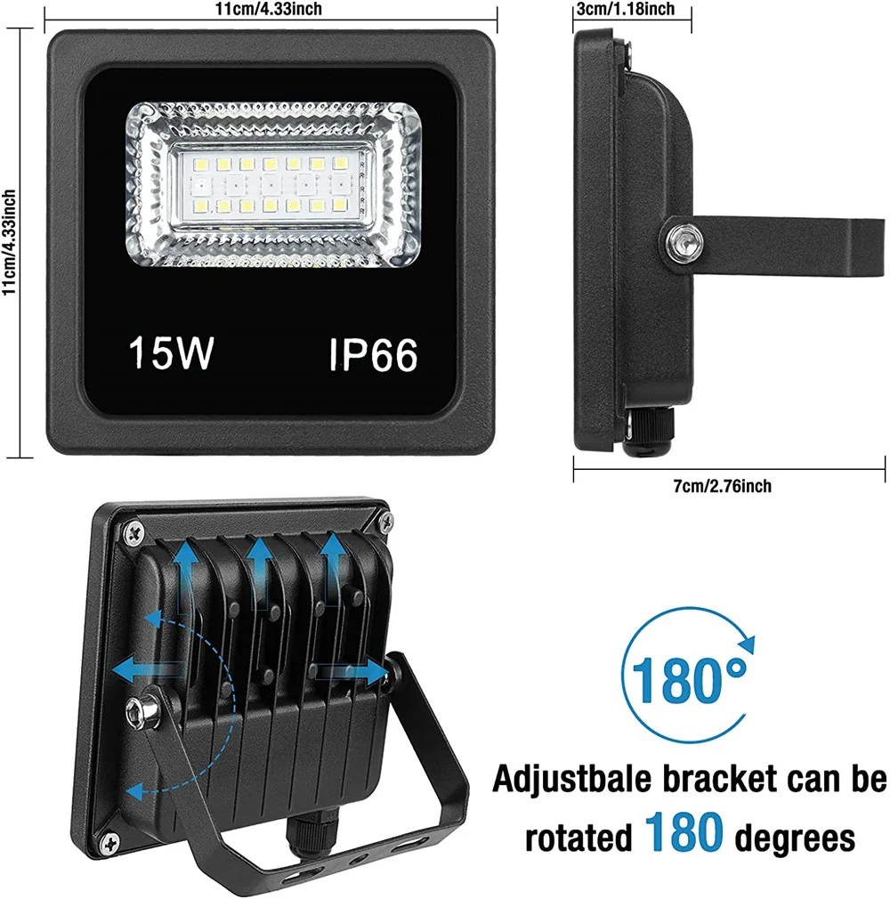 15/25/50/100W RGBW LED Flood Light Bluetooth Smart LED Floodlights Spotlight Outdoor IP66 Waterproof Led Stage Landscape Lights