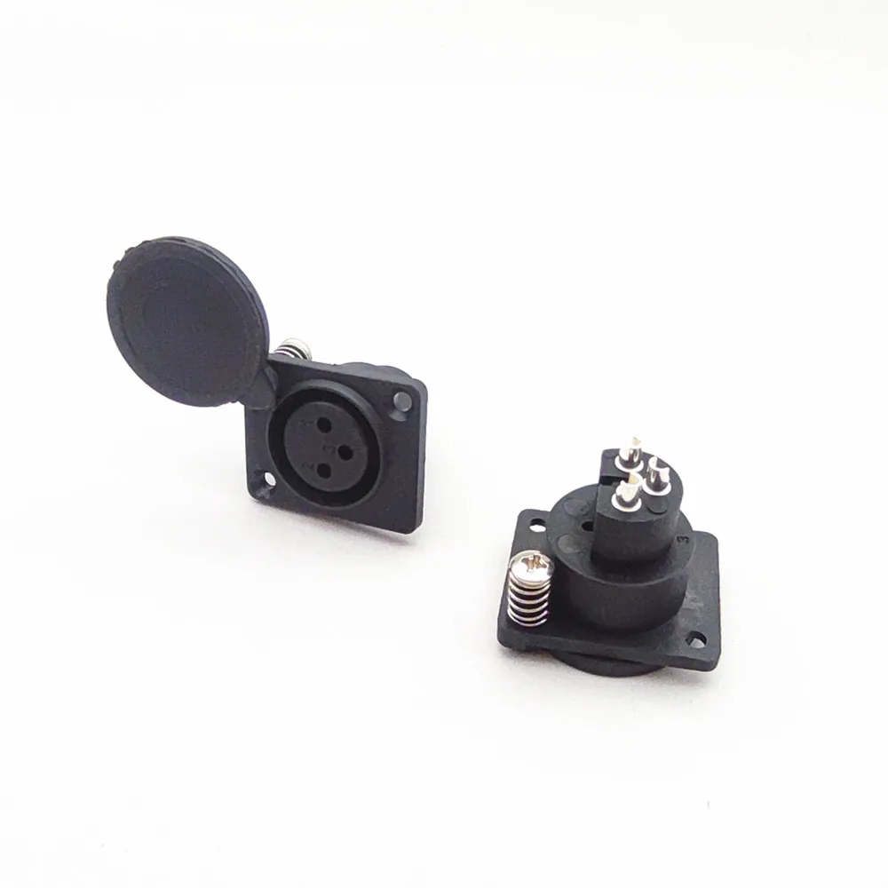Conector hembra XLR de 3 pines, montaje en Panel, chasis, puerto de carga de batería de bicicleta, accesorios de batería