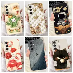 For Samsung A14 Galaxy A146B Case Matte Soft Silicone Fashion Cactus Full Cover for Samsung A15 A 15 A 14 Bumper Phone Bags