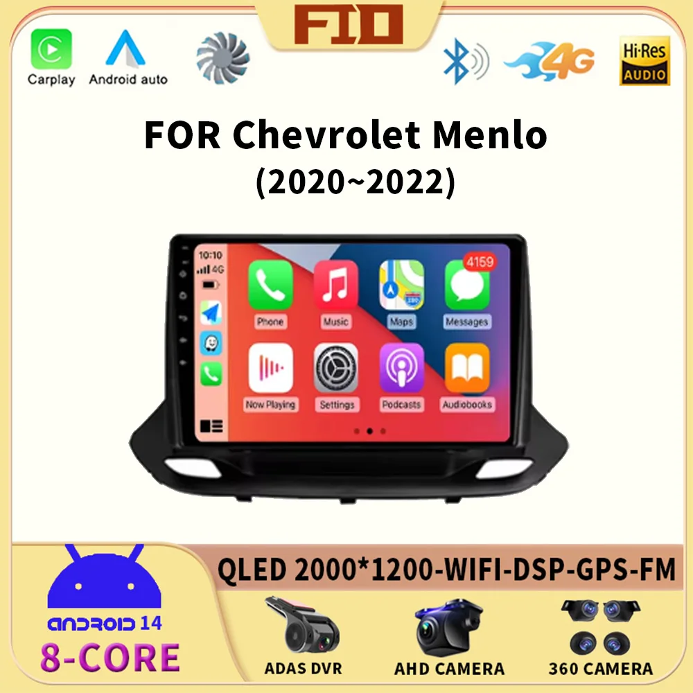 

Android 14 Car Radio Carplay For Chevrolet Menlo 2020 - 2022 DSP Auto 4G+WIFI QLED Multimedia Video Player GPS Navigation