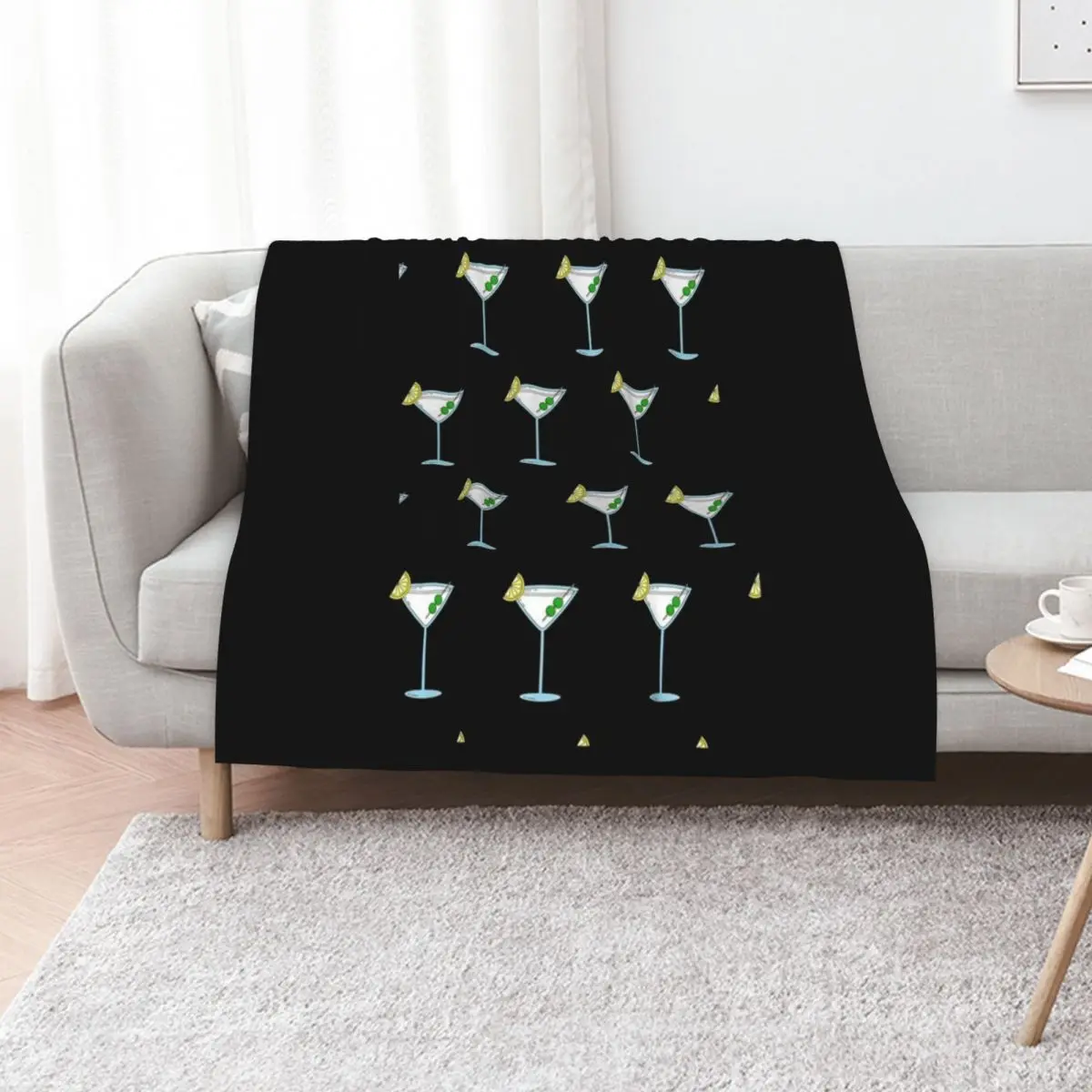 Martini Cocktail Glass Bartender Alcohol Liquor Leggings Throw Blanket Tourist Picnic Bed covers Cute Moving Blankets