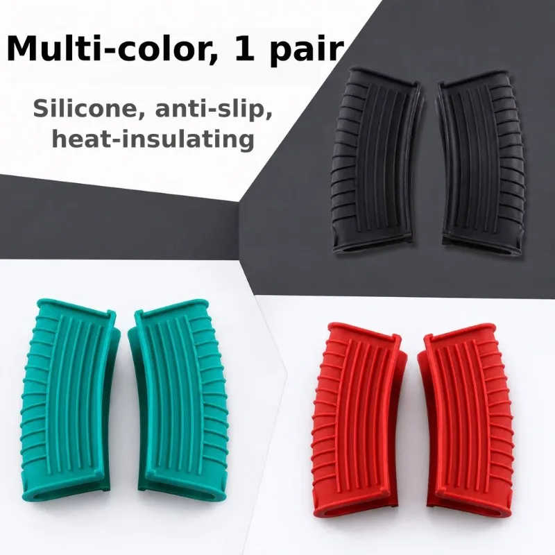 Silicone Pot Ear Clip, Detachable Pan Handle Cover, Heat Resistant Anti-Scald Handle Sleeve, Non Slip Universal Cookware