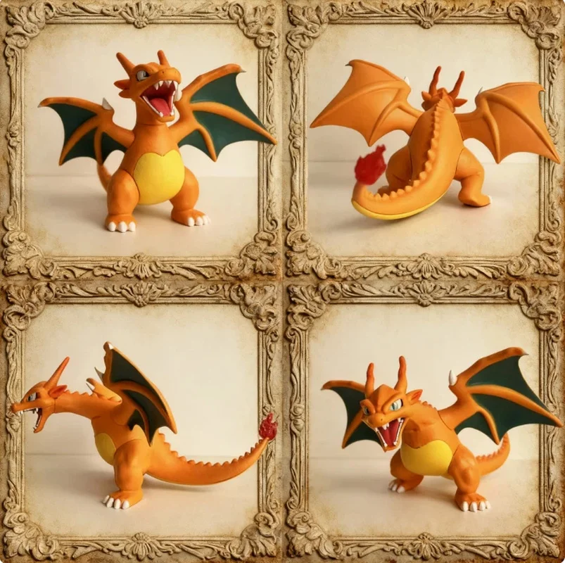 

New Poke mon Charizard Anime Figure Dragonite Q Version Action Figure Pvc Model Statue Doll Collection Decoration Toy Surprise