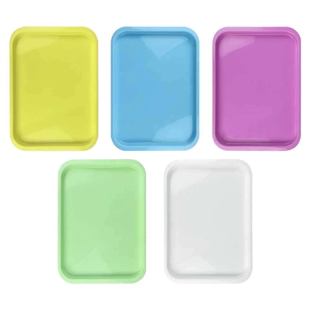 Colorful Plastic Dental Instrument Tray Medical Surgical Plate Disinfection Rectangular Dish Dentist Accessory Laboratory Tools