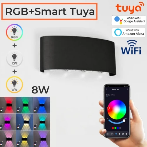 khelse Tuya RGB LED Outdoor Wall Light IP65 6