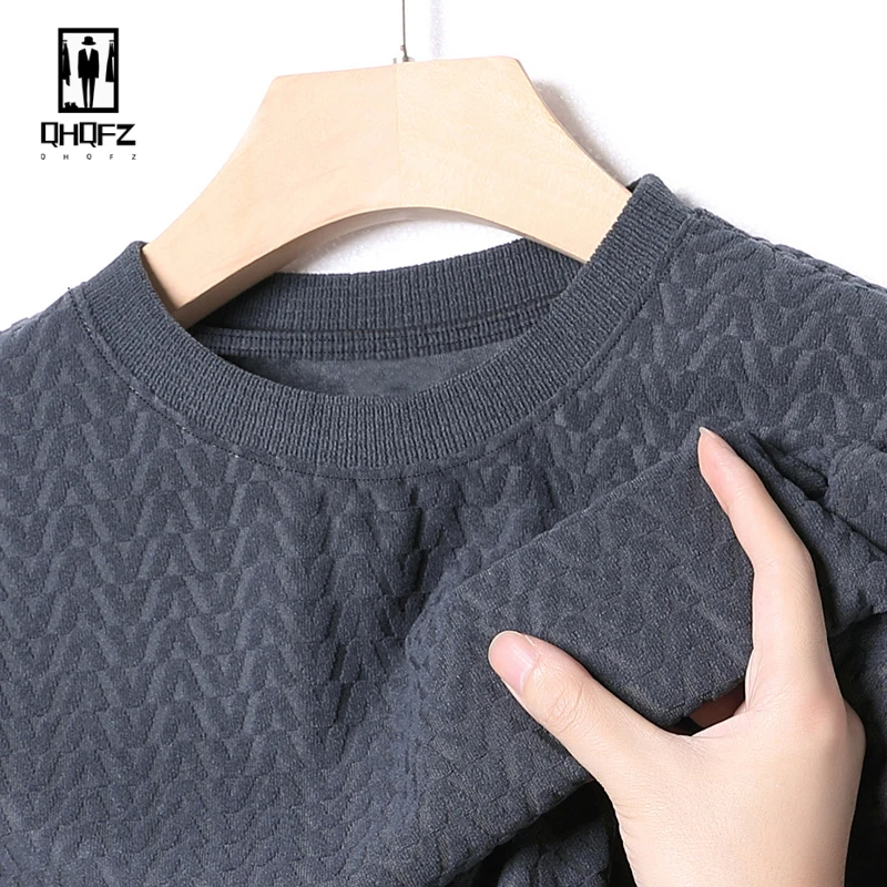 Autumn and Winter New Men\'s Sweater Round Neck Tight Casual Knitted Pullover Harajuku Men\'s Sweater Knitted Sweater