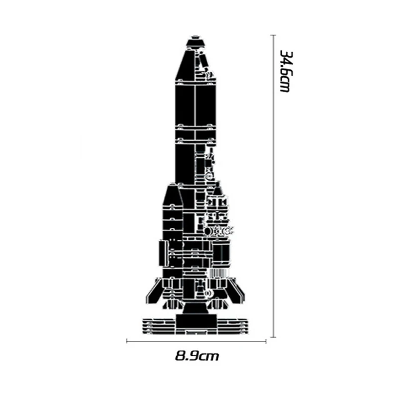 機械式航空ロケットビルディングブロック、moc ideaレンガ、組み立てモデル、男の子用おもちゃ、誕生日プレゼントセット、288002