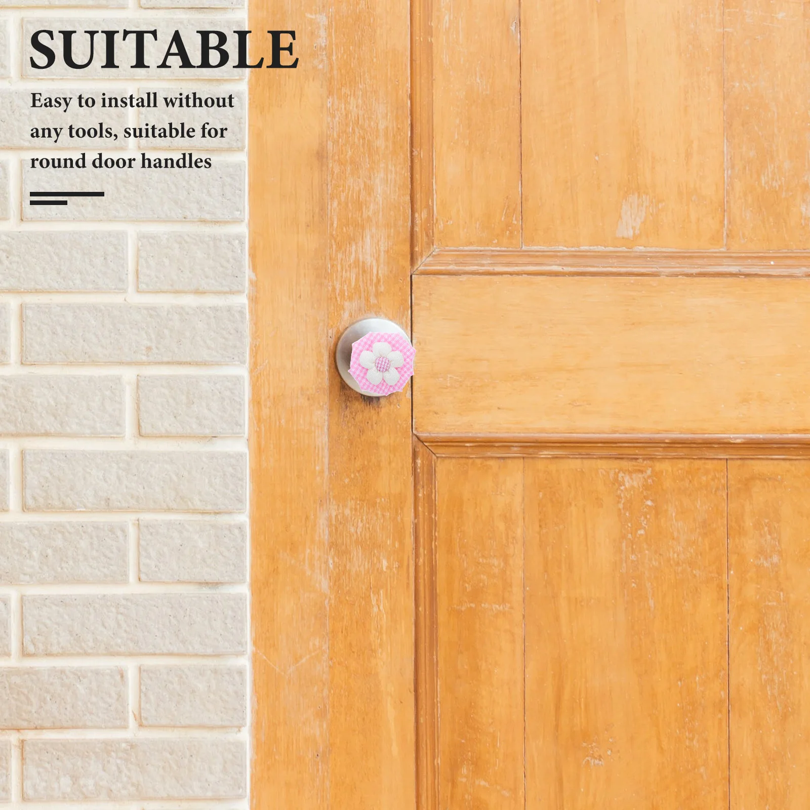 

2pcs Round Knob Covers Soft Decorative Handle Protectors Floral Door Knob Cover For Home Safety Cabinet Drawer Wall Bumper