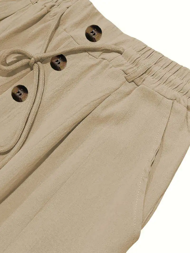 Neue Herrenhose aus Baumwolle und Leinen, Lässige Atmungsaktive Hose, Modische Street-Sport-Hose, Strand- und Outdoor-Loose-Fit-Hose – Detail 6