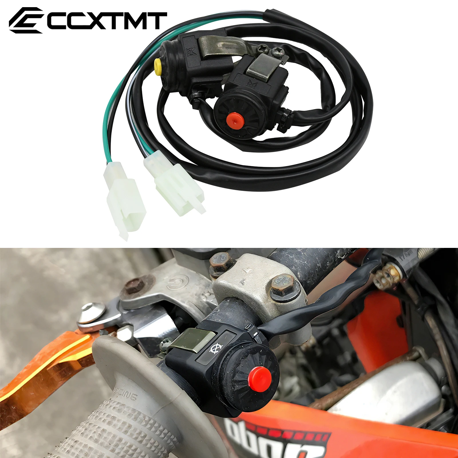 Motorcycle Start and Kill Switch NO/OFF Horn Button Commonly Open Electrical Converter For Yamaha KTM Honda Kawasaki ATV UTV Etc