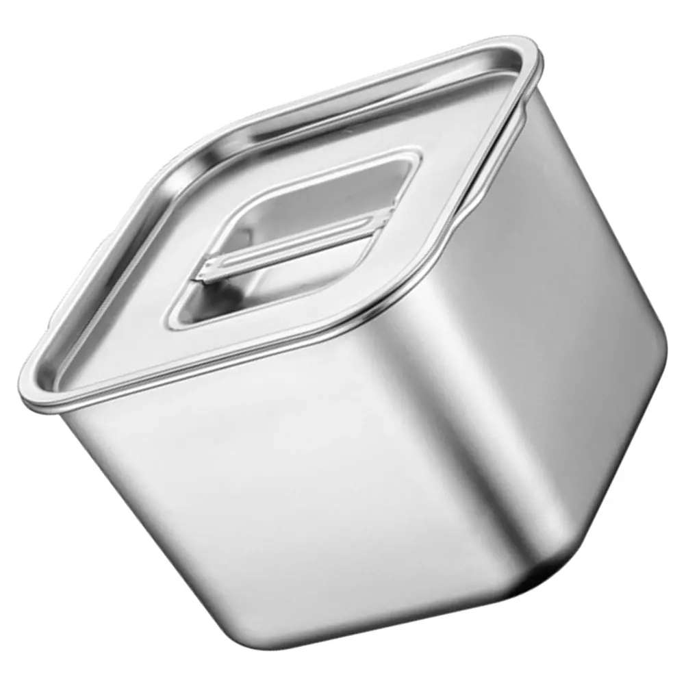 

Stainless Steel Condiment Container Square Spice Jar Large Capacity Kitchen Storage Pot For Herbs Sugar Coffee Beans