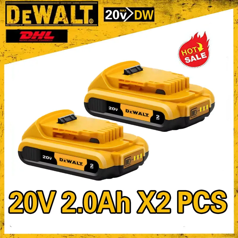 Hoge snelheid 100% echte Dewalt 20V batterij, 2AH 5AH 6AH oplaadbare lithium-ion batterij, Dewalt DCB200 elektrisch gereedschap batterij