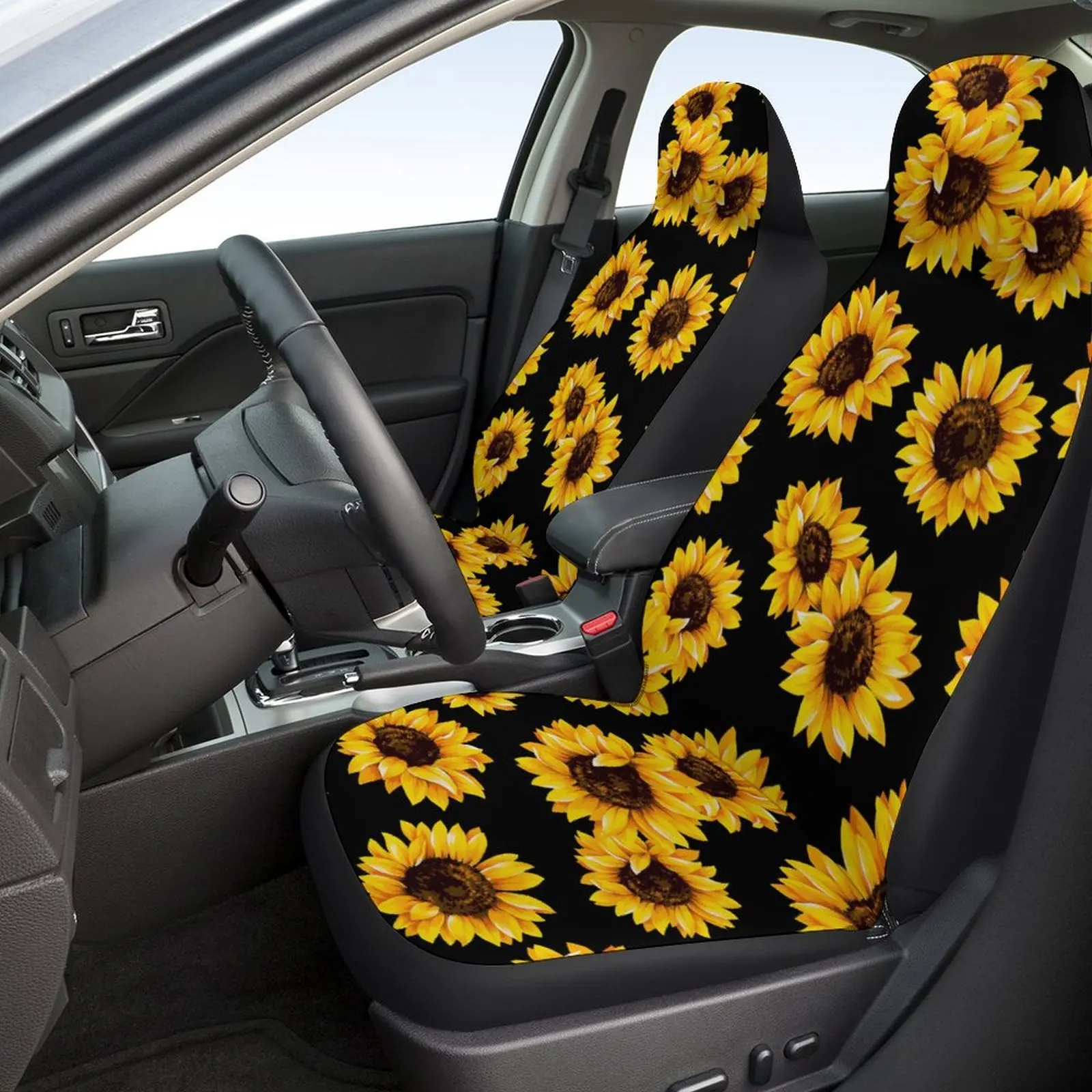 Creative Fashion Personality Sunflower Printing Car Universal Seat Cover Car Interior Accessories Seat Cover Car Supplies