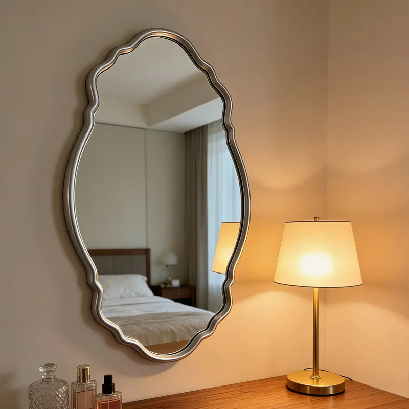 Wall Mirrors Full Body Bath Room Decor Aesthetic Home Decoration Lamp Decorative Wall Mirror Mirror With Light Props Shelf House