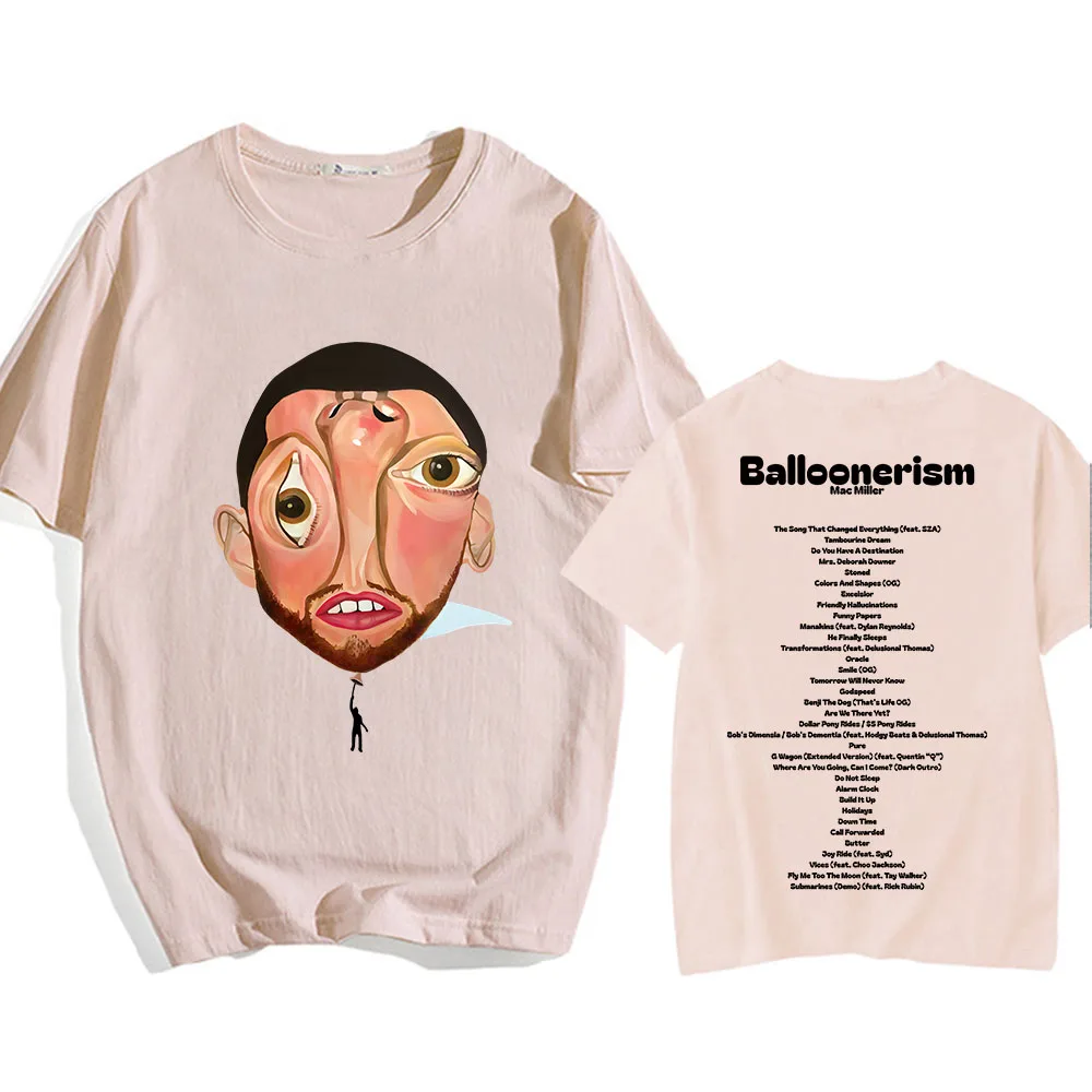 2025 New Balloonerism  Macc Miller Tshirts Summer Short Sleeve Cotton T-shirt Men Women Camisetas Tees Print Clothes Unisex Tops