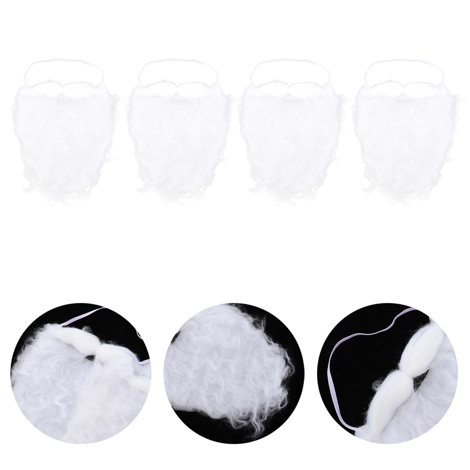 

Santa Claus Beard Fake Christmas Party Accessories Comfortable Lightweight Polyester Material Long Wearing Time Santa