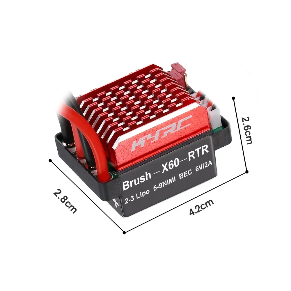 60A Szczotkowy elektryczny regulator prędkości ESC 6V/2A BEC do samochodów 1/10 RC Trxs TRX4 Trx6 D90 HSP Redcat 4WD Tamiya Axial SCX10 HPI