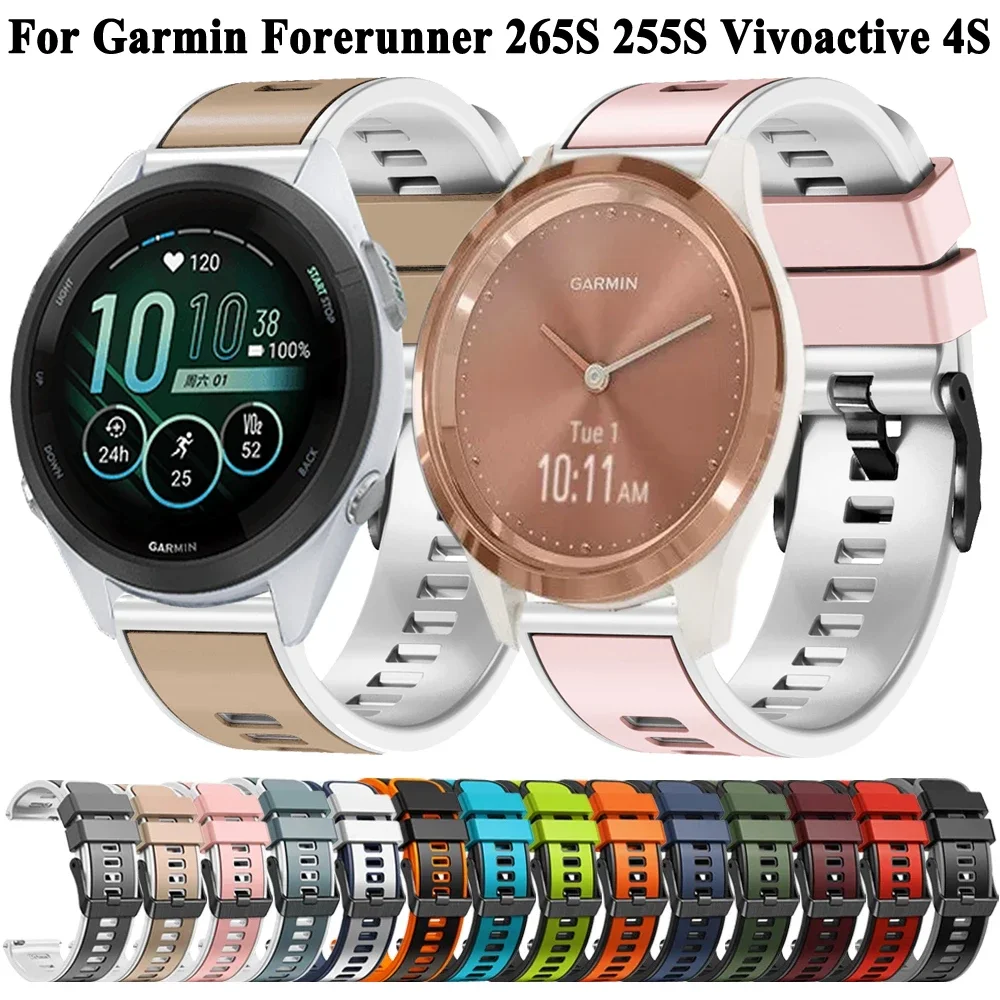 For Garmin Forerunner 255S 265S 165 645 245 55 Vivoactive 4S Silicone Strap For Venu 2 Plus Smart Watch Bands Bracelet Watchband