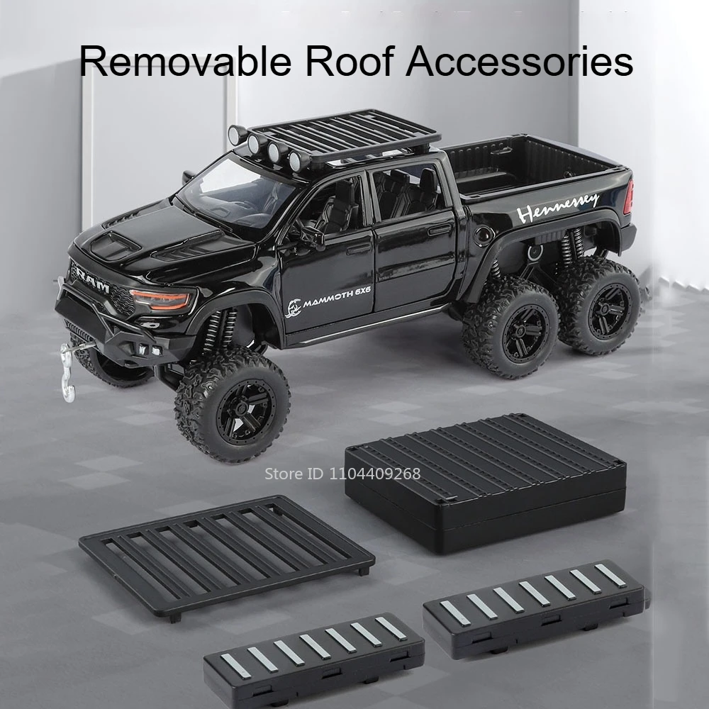 1:32 RAM 1500 TRX Viper modelo de coche puertas de juguete abierto extraíble aleación vehículos fundidos modelos música luz regalos para niños