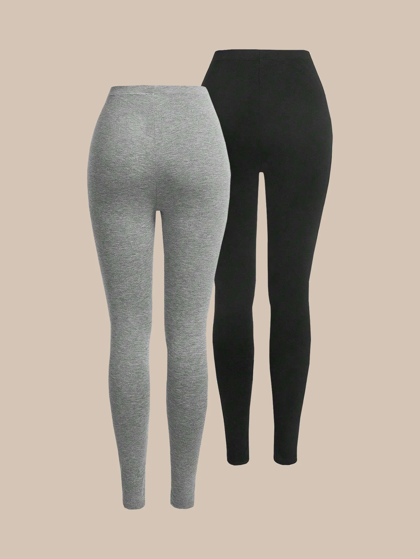 Leggings de cintura alta para mujer, pantalones de Yoga informales, cintura elástica, Sexy, sólido, 2 piezas, todas las estaciones