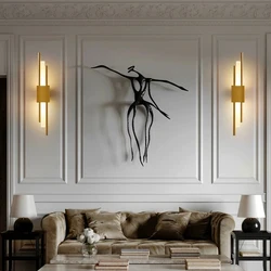 Modern LED Wall Light Wall Lamps Black And Bronze Brass Gold Metal Acrylic Pipe LED Sconce for Living Room Hotel House Bedroom